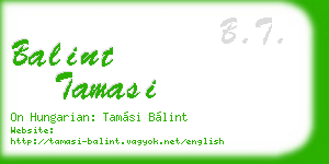 balint tamasi business card