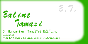 balint tamasi business card